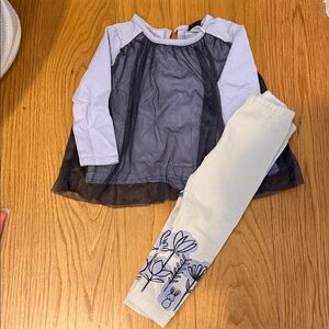 Tea Collection Purple and Gray Kids Matching Set